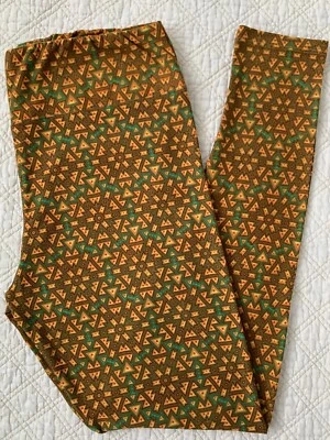Lularoe Leggings TC Yellow Green Red Kaleideoscope Aztec Tribal Medallions 2017 - Image 1 of 2
