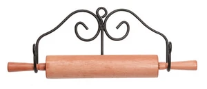 ROLLING PIN RACK Expandable Wrought Iron Kitchen Wall Mount Holder USA HANDMADE - Picture 1 of 2