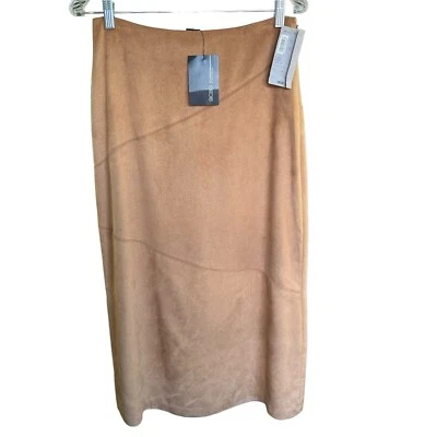 Vtg BCBG Exclusively For Nordstrom Brown Midi Skirt Camel NOSU3383 Sz 8 New - Image 1 of 4