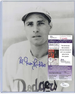 Brooklyn Dodgers ~ Al Gionfriddo ~ signiertes 8 x 10 Baseball Foto (JSA COA) Piraten - Bild 1 von 5