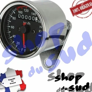 COMPTEUR KM/H Ø66MM CHROME LED CAFE RACER SCRAMBLER TRACKER TRIUMPH HONDA BMW - Picture 1 of 5