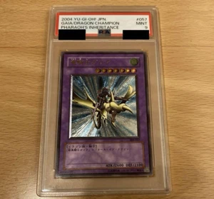 PSA 9 Yu-Gi-Oh! Gaia the Dragon Champion 309-057 Ultimate Rare Japanese - Picture 1 of 11