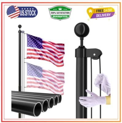 FFILY Flag Pole Kit Extra Thick Heavy Duty Aluminum Flagpole Outsides 25 FT
