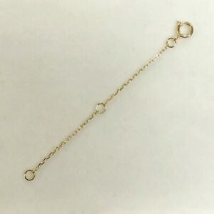 14k Solid Gold Extender For Necklace or Bracelet,Extension Link Cable Chain 2.5"