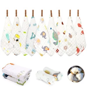 9 Pack Toddlers Burp Cloths 9.8'' x 9.8'' Baby Drool Bib Strong Absorbent Mus... - Picture 1 of 7