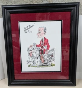Cal Warlick UGA The Dooley Years Framed 11 x 14 Print AUTOGRAPHED 19 x 21 Frame - Picture 1 of 6