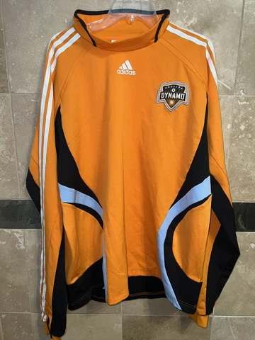 Adidas Men's Houston Dynamo Long Sleeve Training Top Sweatshirt XL Orange Cover