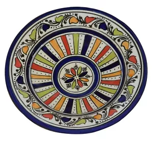 Piatto in ceramica marocchina ciotola per pasta per insalata che serve da appendere a parete fatto a mano 8" piccolo - Foto 1 di 4