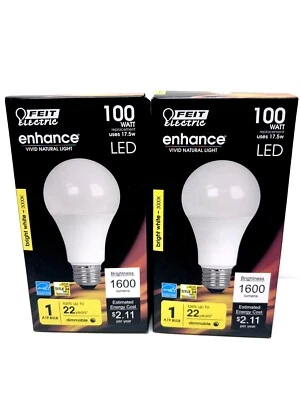 Feit Electric A21 LED Bulb 1600 Lumens Bright White 3000K/100W 2 pack - Image 1 of 4