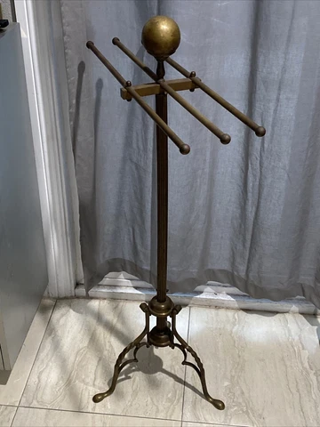 Antique Stylish Brass Towel Rack Valet Stand Cover