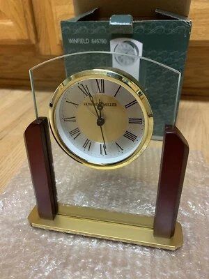 Howard Miller Winfield 645790 Table Clock Glass Panel with Rosewood Sides New - Image 1 of 4