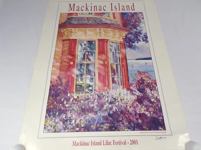 Póster artístico firmado por Richard Wolfgang de Mackinac Island Lila Festival 2001 24x18 D25 Foto 1 de 4