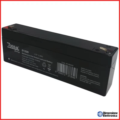 ZODIAC ENERGY Batteria 12v 2.3ah al Piombo Ricaricabile ZODIAC Sirena agm come Fiamm fg20201