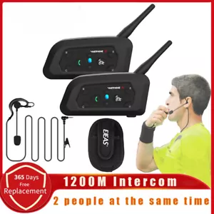 New Full Duplex 1200M Football Referee Arbitration Earhook Bluetooth Intercom - Bild 1 von 20
