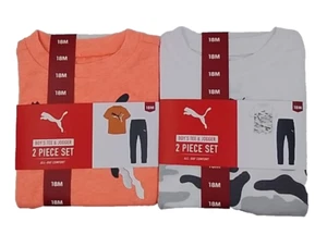 Lot 2 Puma Boy Activewear Sets 4 Pieces 2-Short Sleeve Tees and 2-Joggers Sz 18M - Picture 1 of 16