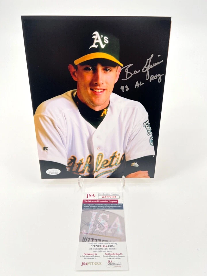 BEN GRIEVE OAKLAND A’S AUTOGRAPHED 8X10 PHOTO JSA WITNESS COA 98 AL ROY INSC #2 - Image 1 of 1
