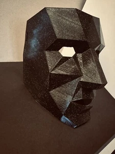High Quality Cosplay Mask | Horror Mask | Wearable Mask |Black w/ Green Sparkles - Picture 1 of 2