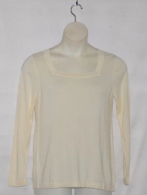 Joan Rivers Wardrobe Builders Square Neck Sweater Size S Ivory - Image 1 of 2