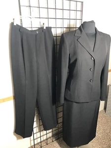 Ingenuity 3 Pc. Women Size 6 Black Lined Blazer, Skirt and Slacks - Picture 1 of 10