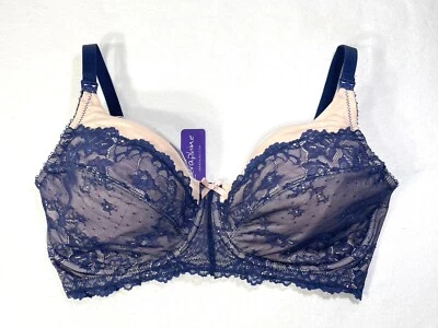 Nuevo con etiquetas Sujetador de enfermería Seraphine 38D Emelia Flexi-Wire de encaje para mujer W140073 azul marino Foto 1 de 4