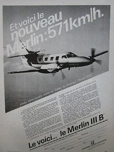 6/1979 PUB SWEARINGEN AVIATION CORPORATION SAN ANTONIO MERLIN IIIB FRANZÖSISCHE ANZEIGE - Bild 1 von 1