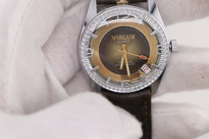 Reloj VIALUX "SUPER" 🇪🇬 Montado en Egipto Hebilla de Oro, Caja de Plata - Imagen 1 de 15