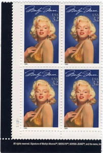 Scott #2967 Marilyn Monroe Plate Block of 4 Stamps - MNH #1 P#S112211 LL - Picture 1 of 1