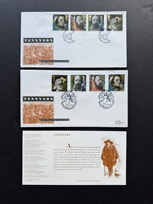 Great Britain 1992 FDC +Lord Tennyson Centenary#1441-44 +2 CXLs +Cachets +Cards - Image 1 of 2