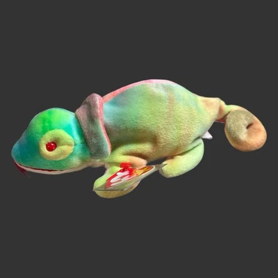 Vintage Ty Beanie Baby Rainbow Chameleon Plush Stuffed Toy - Image 1 of 4