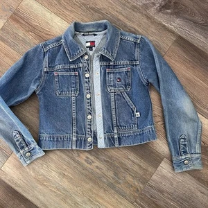 Tommy Hilfiger Jean jacket Girls Sz M Y2K 100% Cotton - Picture 1 of 6