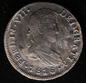Chile Santiago Ferdinand VII 8 Reales 1816 rar - Bild 1 von 4
