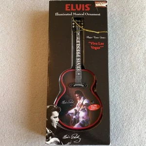 Elvis Illuminated Musical Guitar Christmas Ornament Viva Las Vegas - Picture 1 of 7