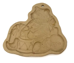 Vintage Brown Bag Cookie Mold Christmas Bear with Drum 1985 Hill Design USA - Picture 1 of 7