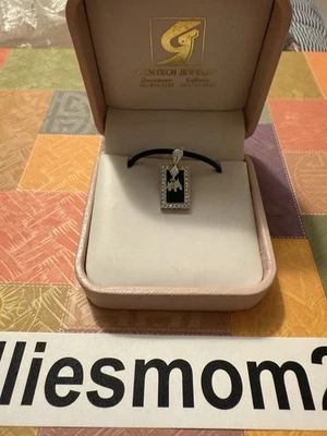 Gargantilla Scottie en oro blanco de 14kt, ónix negro  Foto 1 de 3