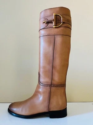 GUCCI KNEE HIGH LEATHER BOOTS SIZE EU 36/ US 6 IN CINNAMON/ BROWN - Image 1 of 4