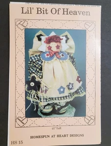 Homespun At Heart Designs Craft Pattern  15" Cloth Doll Angel Uncut - Picture 1 of 4