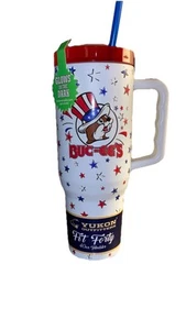 Bicchiere Bucees Yukon 4 luglio 40 oz nuovo - Foto 1 di 12