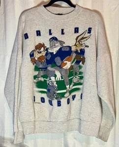VINTAGE 90's DALLAS COWBOYS XL UNISEX 'CHANGES' SWEATSHIRT, LOONEY TUNES, EUC - Picture 1 of 9