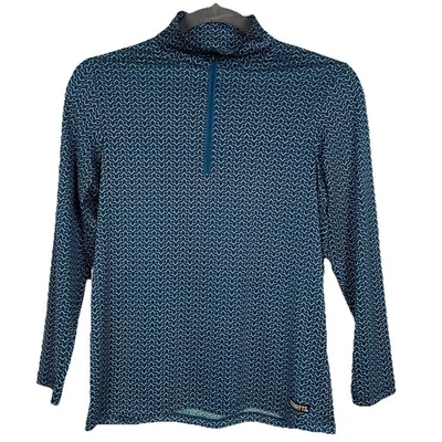 Kerrits Equestrian 1/4 Zip Top Women’s XS Blue Snaffle Bit Print Horse Girl - Image 1 of 4