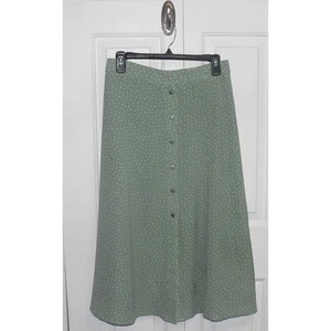 Good Luck Gem Women's Midi Skirt in Green & White Polka Dot Medium $35 - Picture 1 of 3