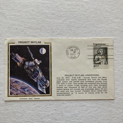 Project Skylab Undocking Commemorative Cover 6-22-73 Colorano Silk - Image 1 of 4