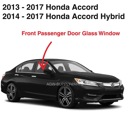 Fits 2013-2017 Honda Accord 4 Door Passenger Right Side Front Door Glass Window Foto 1 de 4