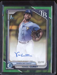 Yoniel Curet 2024 Bowman Chrome CPA-YCU 1st Auto Green Lava Refractor RC 30/99 - Picture 1 of 2