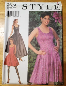 Style Sewing Pattern 2474 Misses' Tank Dress Pleated Fit & Flare Sizes 6-16 - Picture 1 of 4