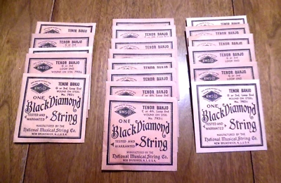 NOS LOT/20 BLACK DIAMOND TENOR BANJO STRINGS USA SEE DESCRIPTION - Image 1 of 2