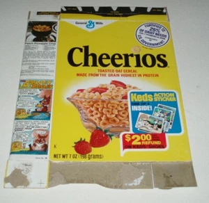 1979 CHEERIOS Cereal Box w/ KEDS action sticker premium offer - Picture 1 of 2
