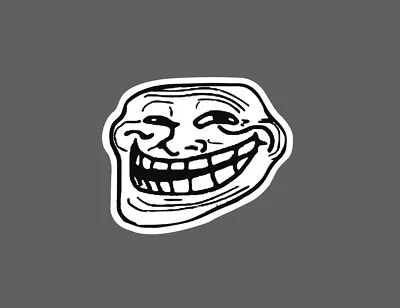 STICKER DYNASTY Troll Face Sticker Meme Waterproof Funny Gift NEW