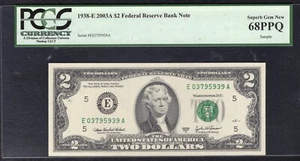 FR. 1938-E 2003-A $2 FEDERAL RESERVE NOTE “SAMPLE” PCGS GEM UNCIRCULATED-68PPQ - Picture 1 of 2