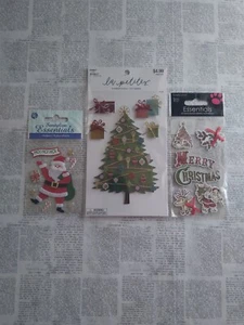 Sandylion Essentials Stickers Santa Claws Presents MERRY CHRISTMAS Lot of 3 - Picture 1 of 6