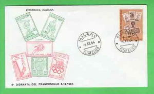 Italy Stamp Day 1964 first day cover FDC Giornata del Francobollo Milan postmark - Picture 1 of 3